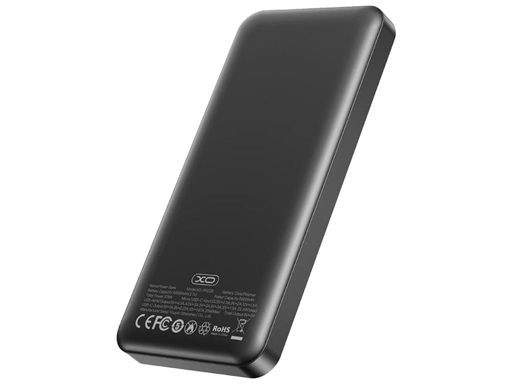Мобильная батарея Повербанк Power Bank XO PR238 USB-C 20W/USB-A 22.5W 10000mAh, цвет черный