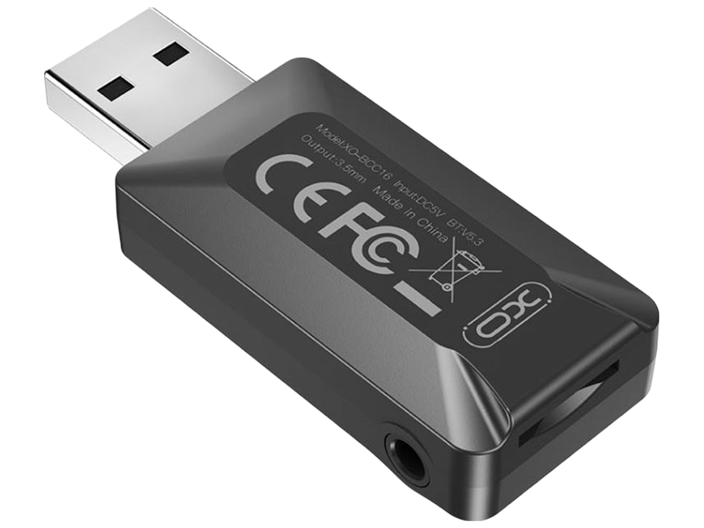 Автомобильный FM-модулятор XO BCC16, Bluetooth 5.3, дисплей, микрофон, AUX+USB, цвет черный