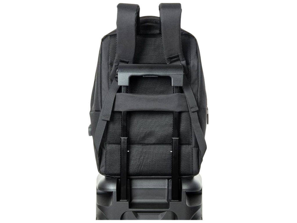 Рюкзак XO CB02, для ноутбука 17 дюймів, 3 відділення, кабель USB, дакрон, колір чорний