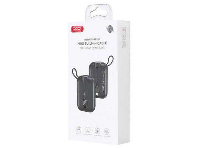 Универсальная мобильная батарея Power Bank XO, 20W, 10000mAh, цвет черный