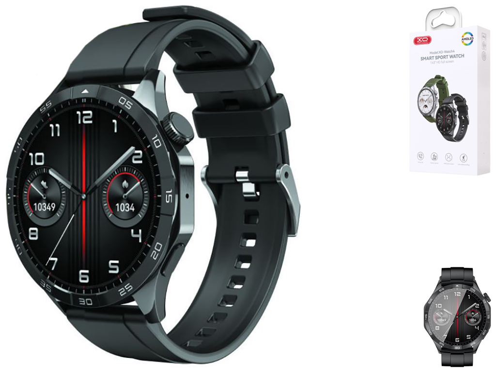 Смарт Часы XO Watch4 AMOLED Smart Sports Call Watch Цвет Черный