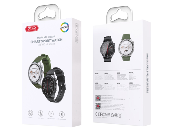 Смарт Часы XO Watch4 AMOLED Smart Sports Call Watch Цвет Черный