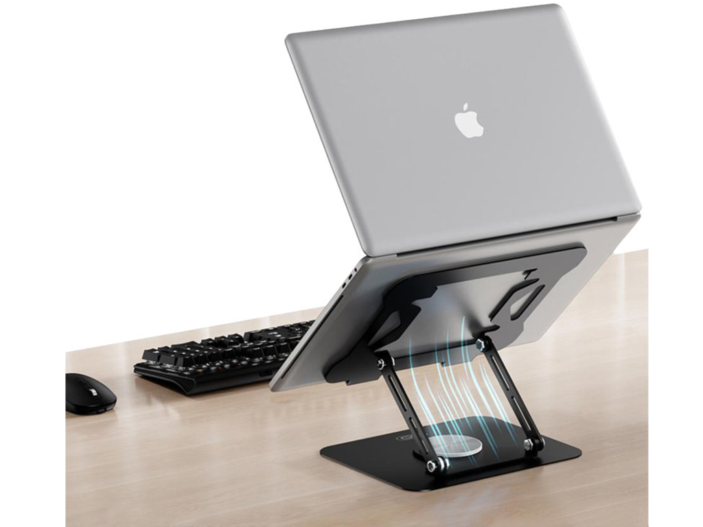 Підставка для ноутбука XO C153, складана, 360°, метал, 17,3 дюйми, 240×190×20мм, колір чорний