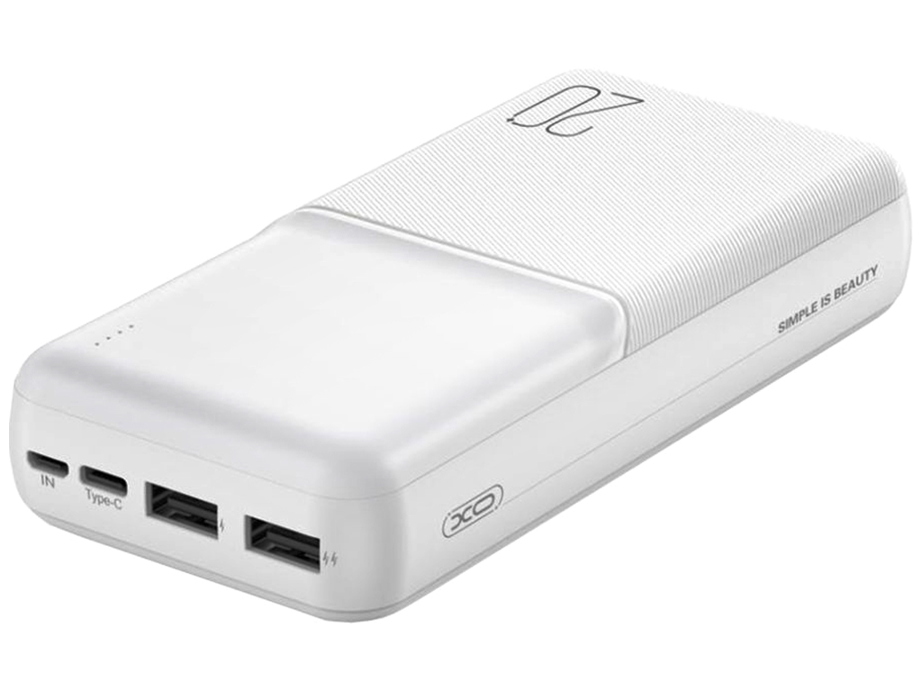 Универсальная мобильная батарея Power Bank XO PR252 Lighted Mobile Power 20000mAh, цвет белый
