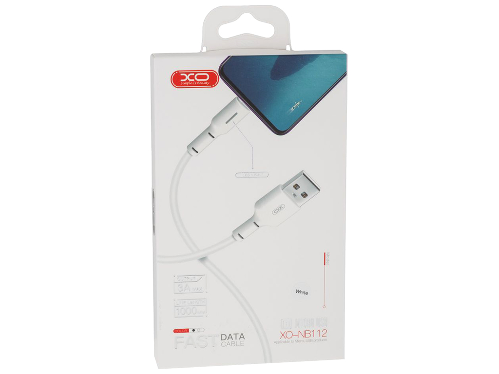 Кабель USB XO NB112 Micro, Белый