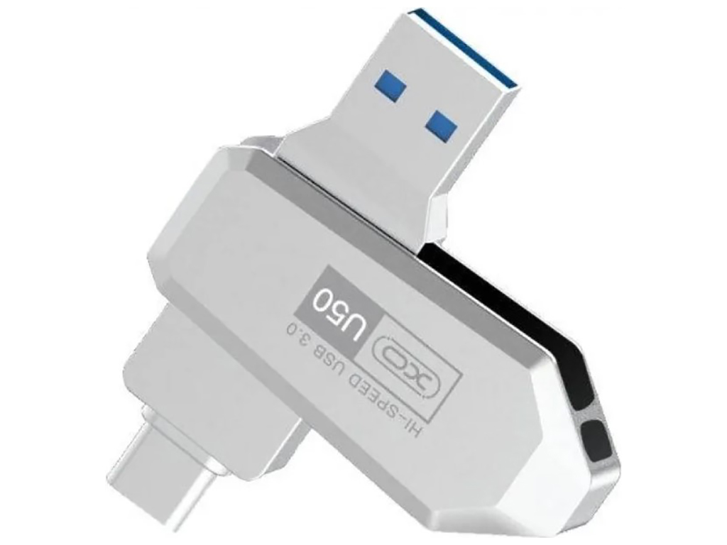 USB флеш-накопитель XO U50 USB3.0+Type C 256GB Цвет Стальной