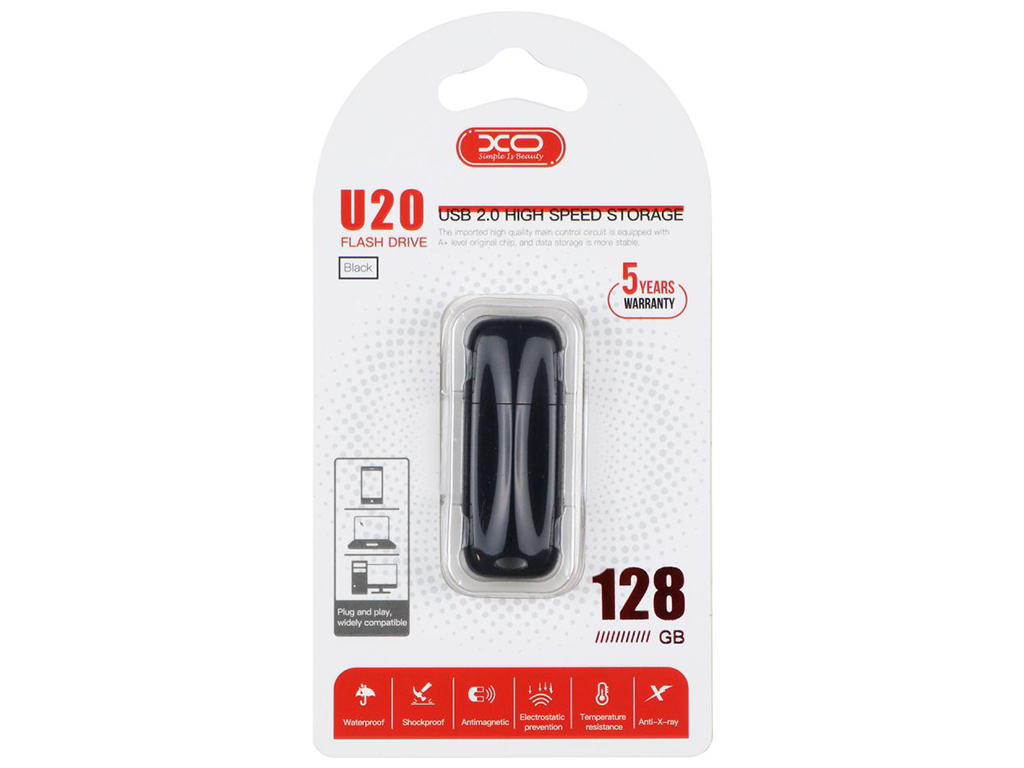 USB флеш-накопитель XO U20 128GB, Чёрный