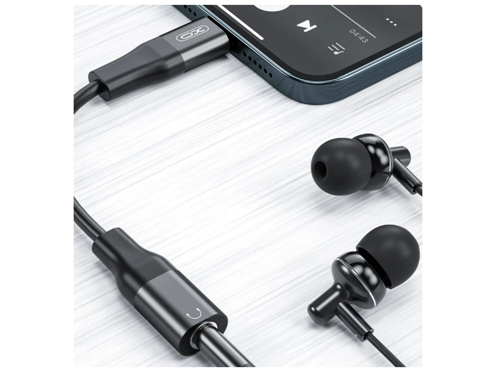 Перехідник XO NB181A audio adapter Lightning to3.5мм Колір Чорний