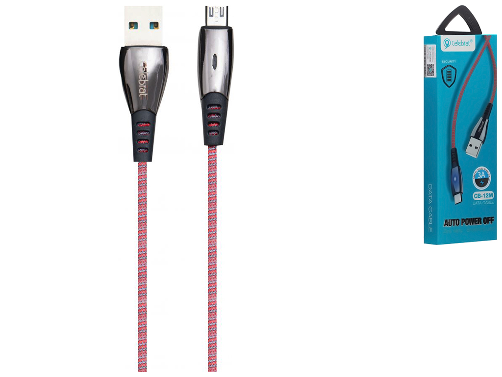 Кабель USB Celebrat CB-12m Micro, Червоний