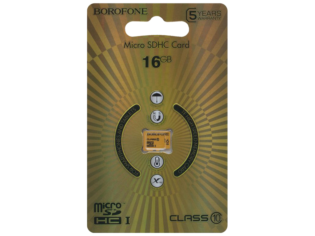 Карта Памяти Borofone MicroSDHC 16gb 10 Class Цвет Жёлтый