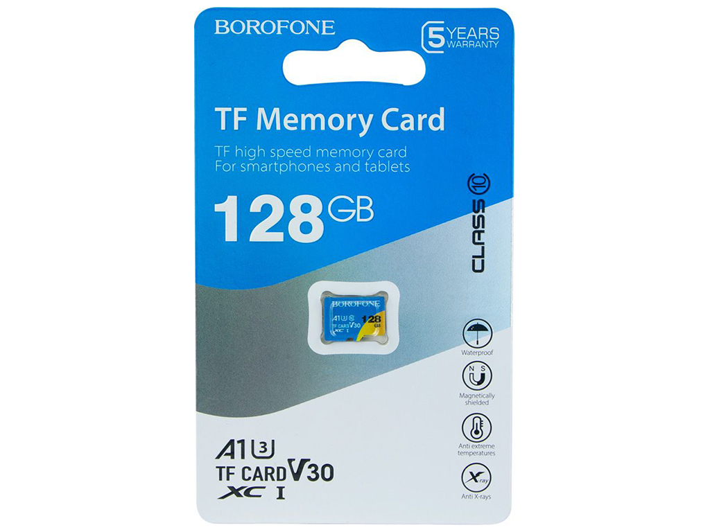 Карта Пам'яті Borofone MicroSDXC 128gb 10 Class Колір Блакитний