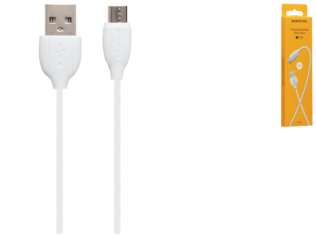 Кабель USB Borofone BX19 Benefit Micro, Білий