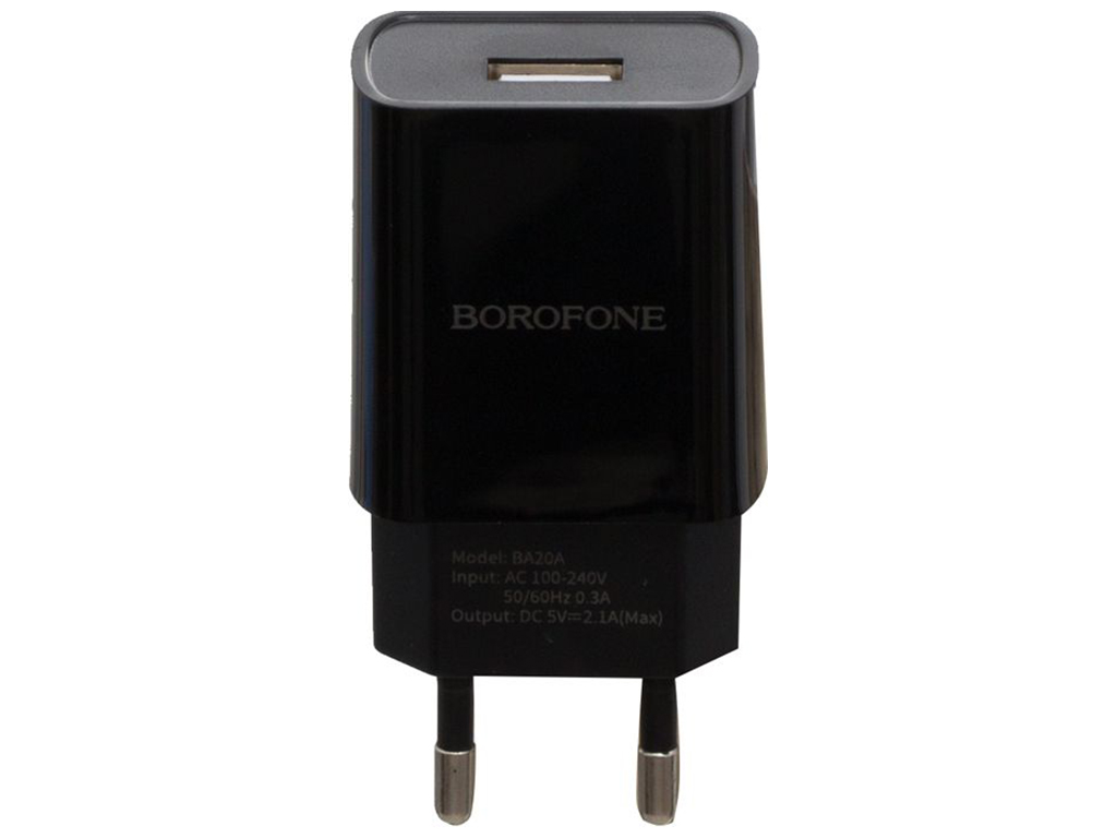 Мережевий Зарядний Пристрій Borofone BA20A 2,1A Колір Чорний