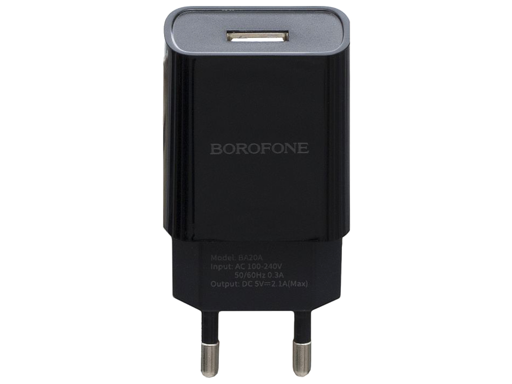 Мережевий Зарядний Пристрій Borofone BA20A Micro 1USB 2.1A Чорний