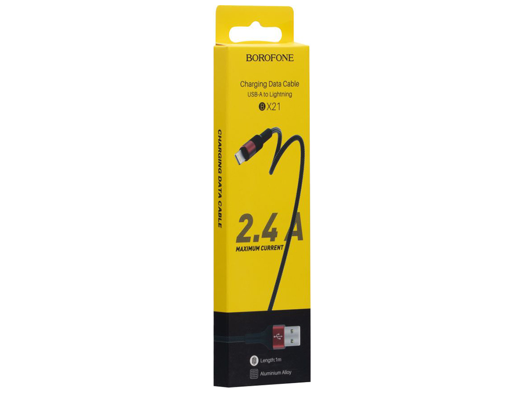 Кабель USB Borofone BX21 Lightning, Червоний