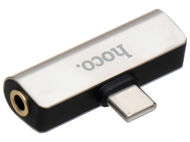 Перехідник Hoco LS26 Type-C 2in1 Audio Converter, Сталевий