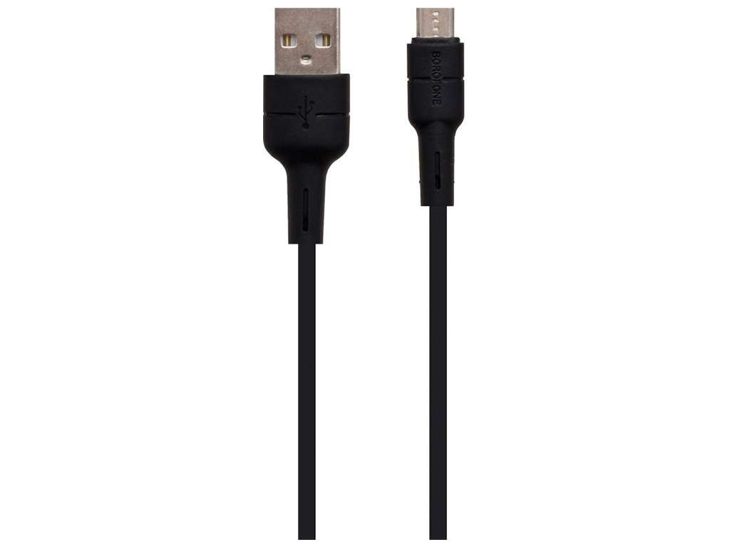 Кабель USB Borofone BX30 Silicone Micro, Чёрный