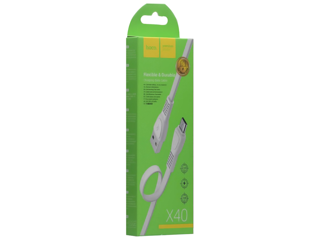 Кабель USB Hoco X40 Noah Micro, Белый