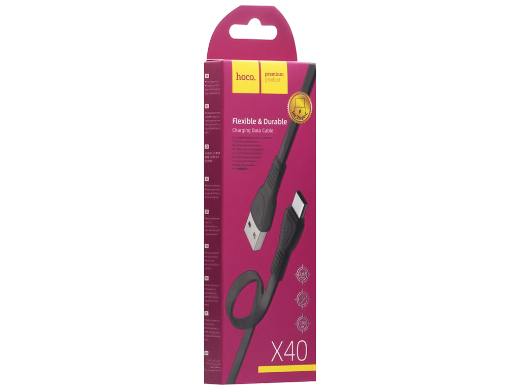 Кабель USB Hoco X40 Noah Type-C, Чёрный