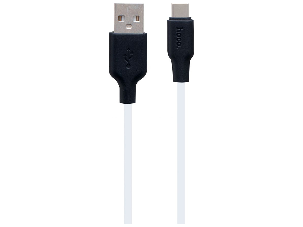 Кабель USB Hoco X21 Plus Silicone Type-C, Чёрно-Белый