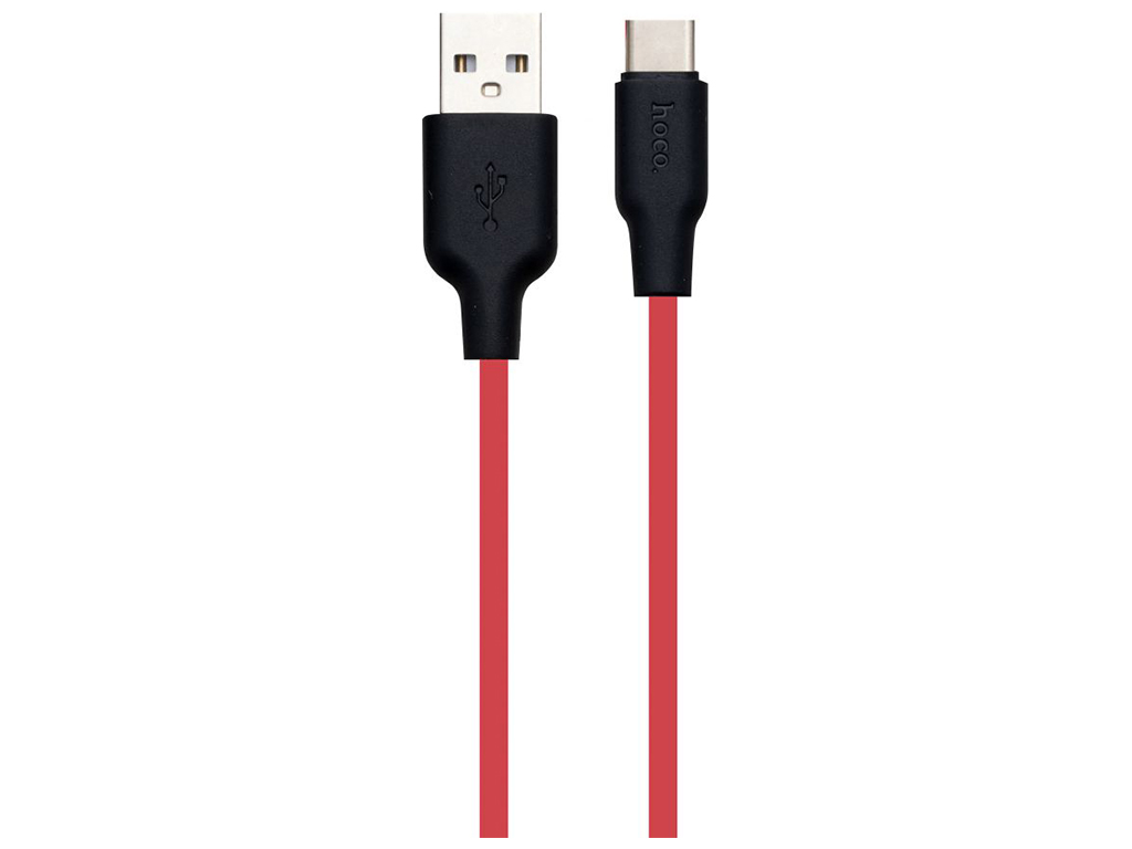 Кабель USB Hoco X21 Plus Silicone Type-C Цвет Чёрно-Красный