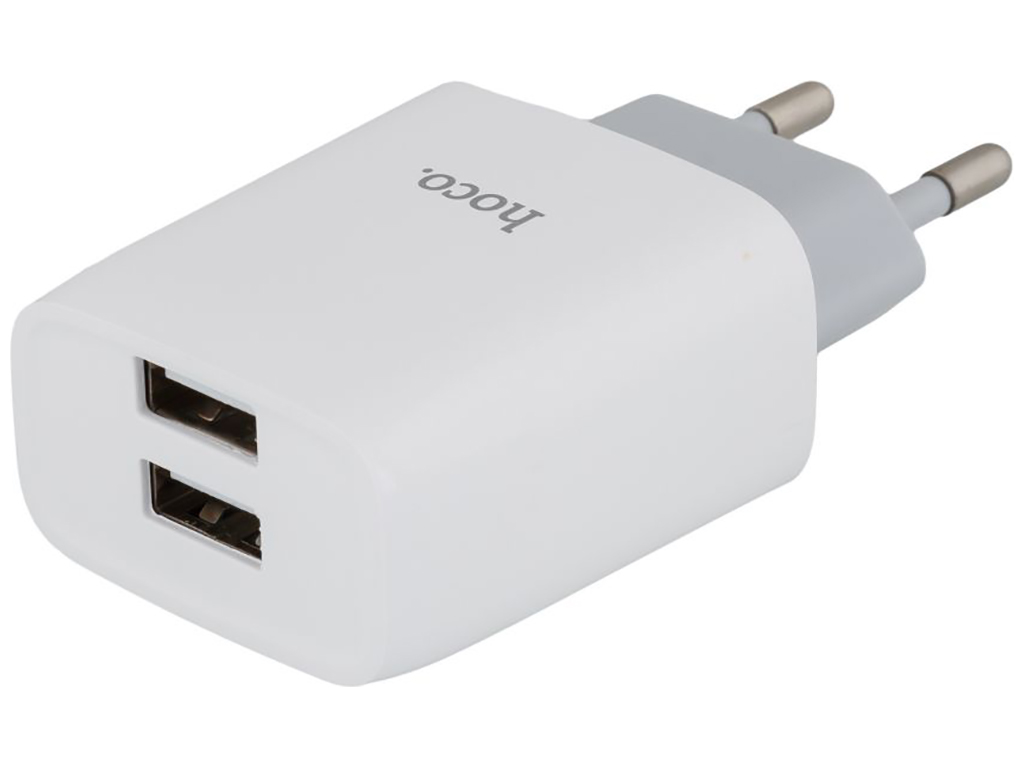 Сетевое зарядное устройство Hoco C73A 2USB Type-C 2.4A Цвет Белый