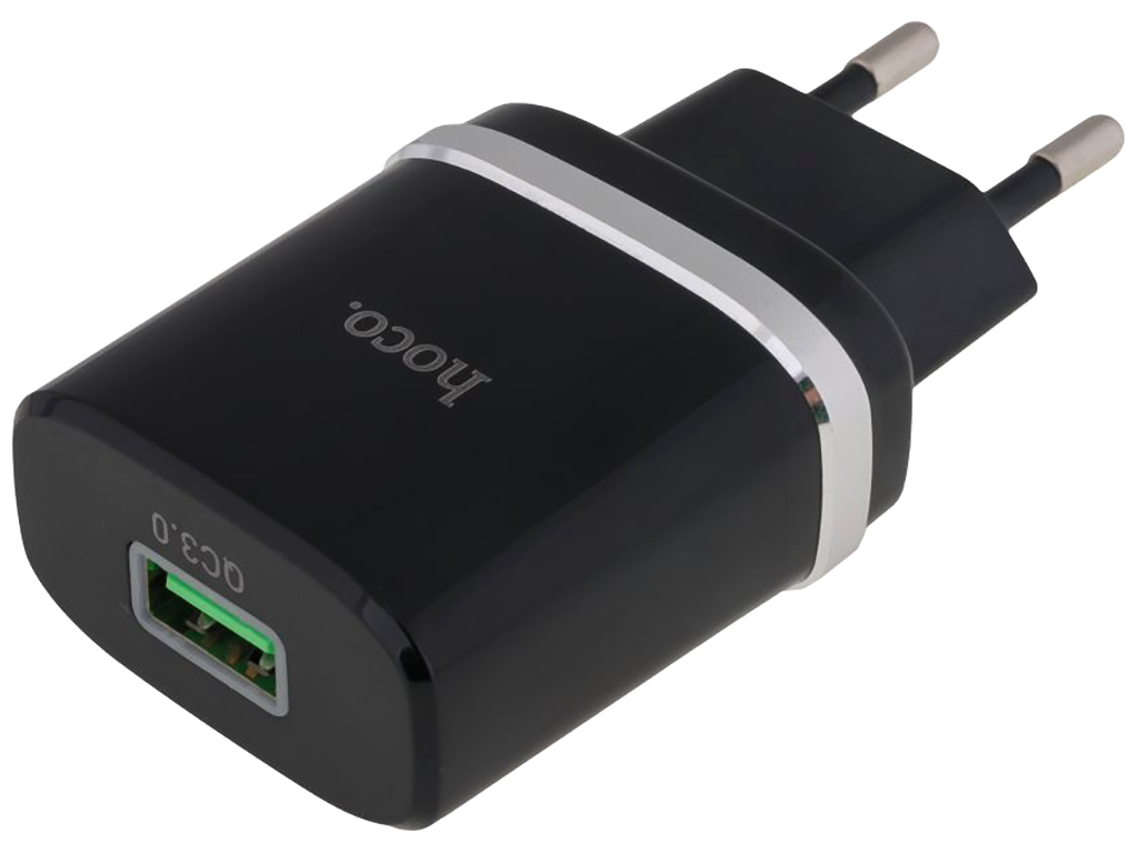 Мережевий Зарядний Пристрій Hoco C12Q QC 3.0 Чорний