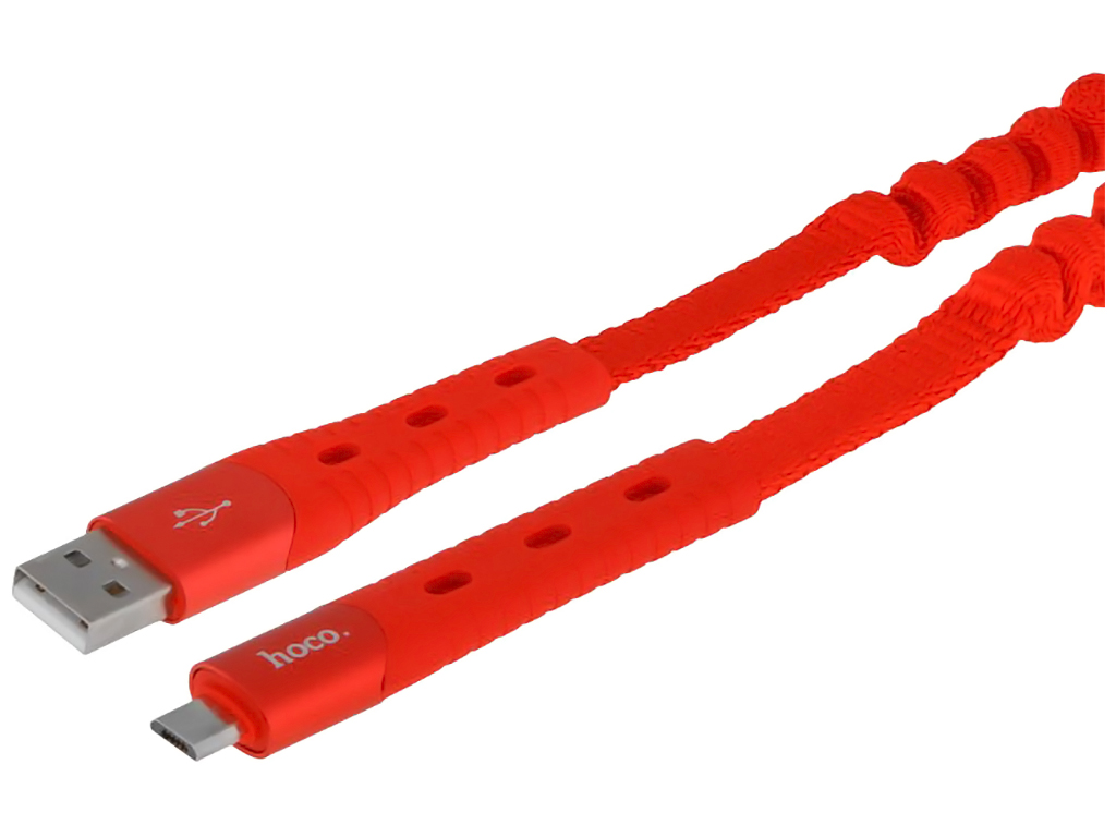 Кабель USB Hoco U78 Cotton Micro 2.4A 1.2m Колір Червоний
