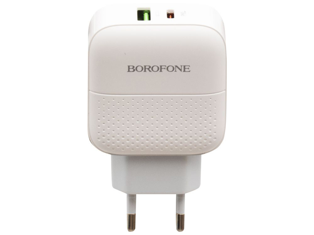 Мережевий зарядний пристрій Borofone BA46A PD + QC3.0 Type-C to Lightning Колір Бiлий