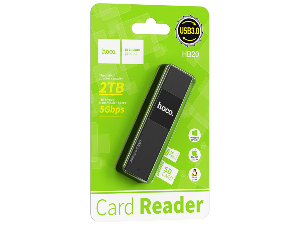 Card Reader HB20 Mindful 2-in-1 USB3.0 Цвет Черный