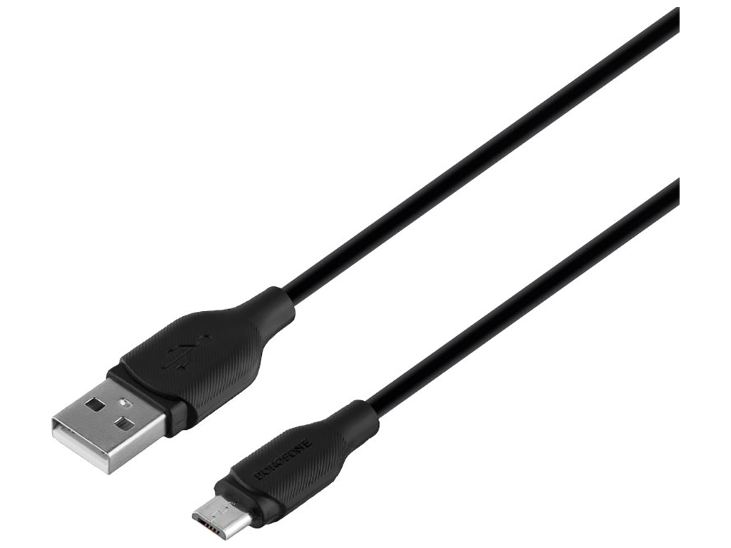 Кабель USB Borofone BX42 Silicone Micro, Чорний