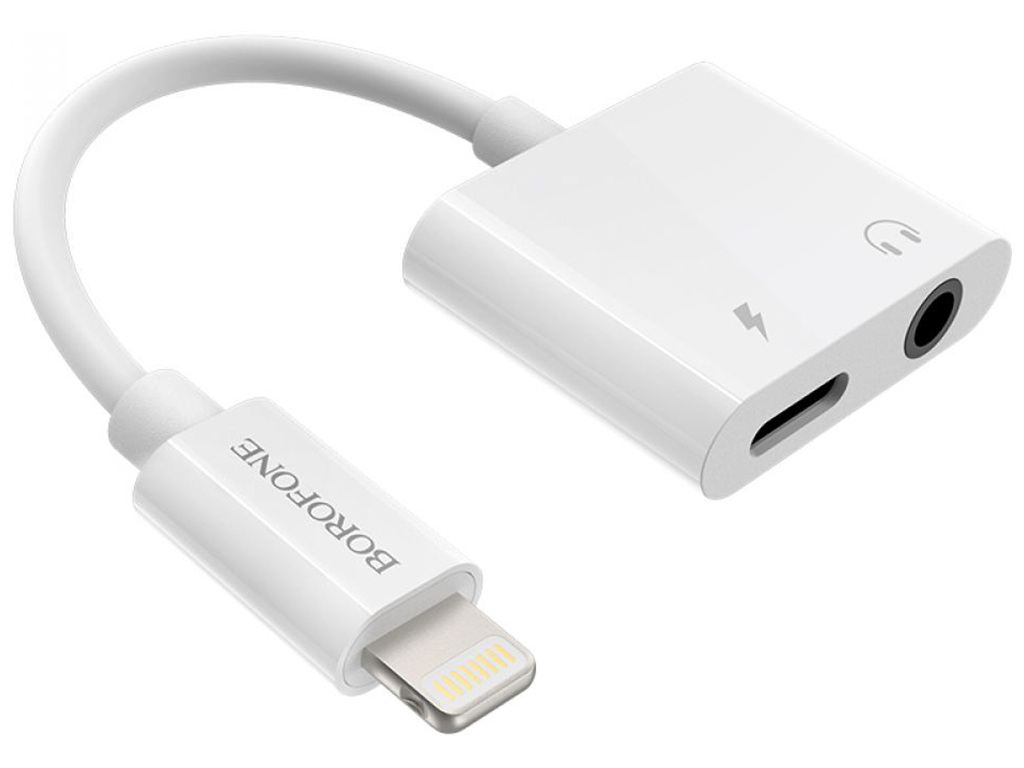 Перехідник Borofone BV12 Lightning to 3.5 Digital audio converter Колір Бiлий