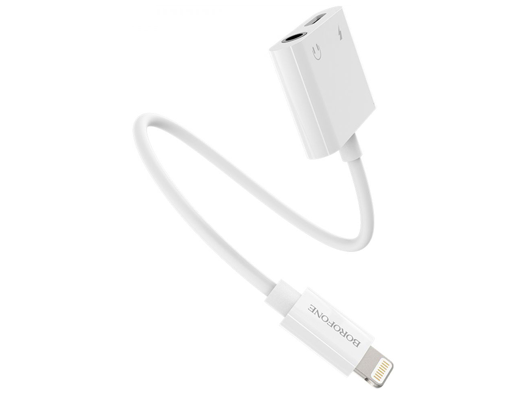 Перехідник Borofone BV12 Lightning to 3.5 Digital audio converter Колір Бiлий