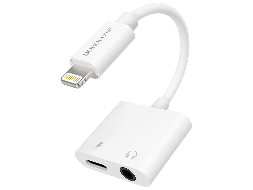 Перехідник Borofone BV12 Lightning to 3.5 Digital audio converter Колір Бiлий