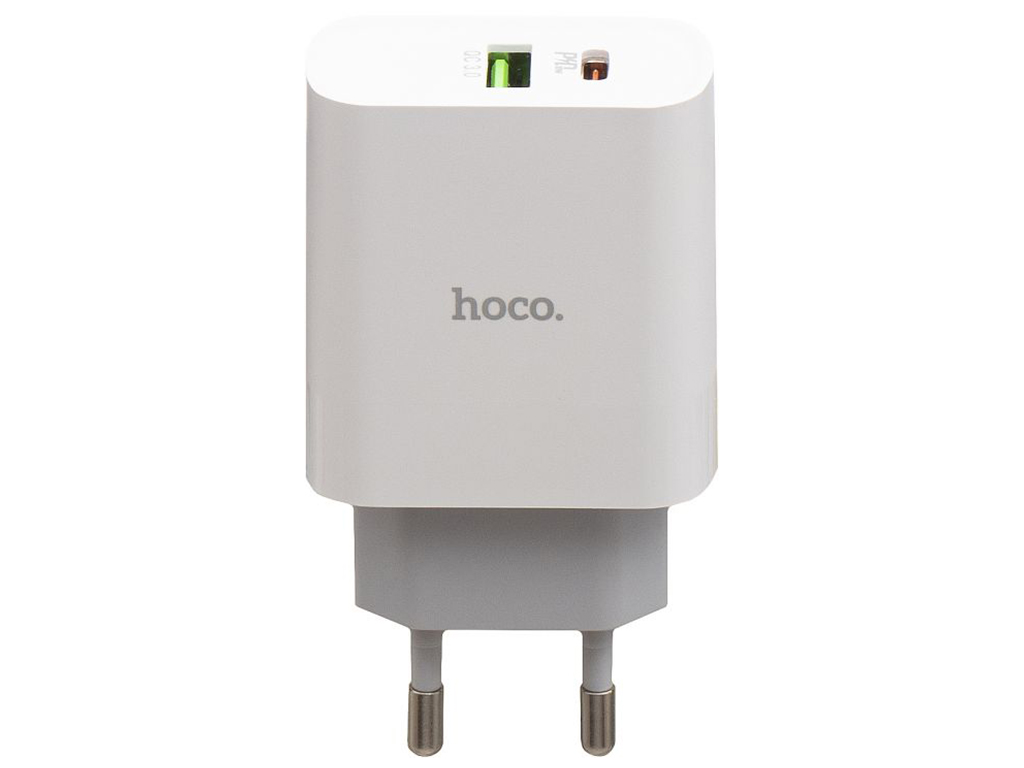 Мережевий Зарядний Пристрій Hoco C80A PD 20W + QC3.0 Type-C to Lightning Колір Бiлий