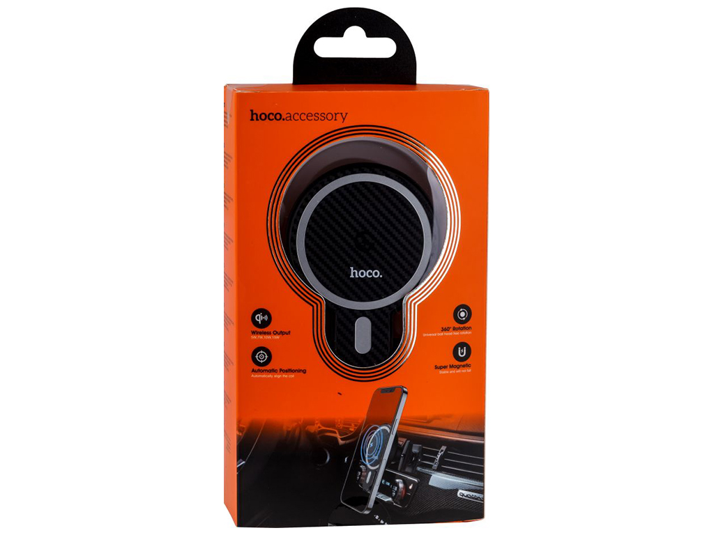 Автодержатель Hoco CA85 Magnetic Wireless 15W Цвет Черный