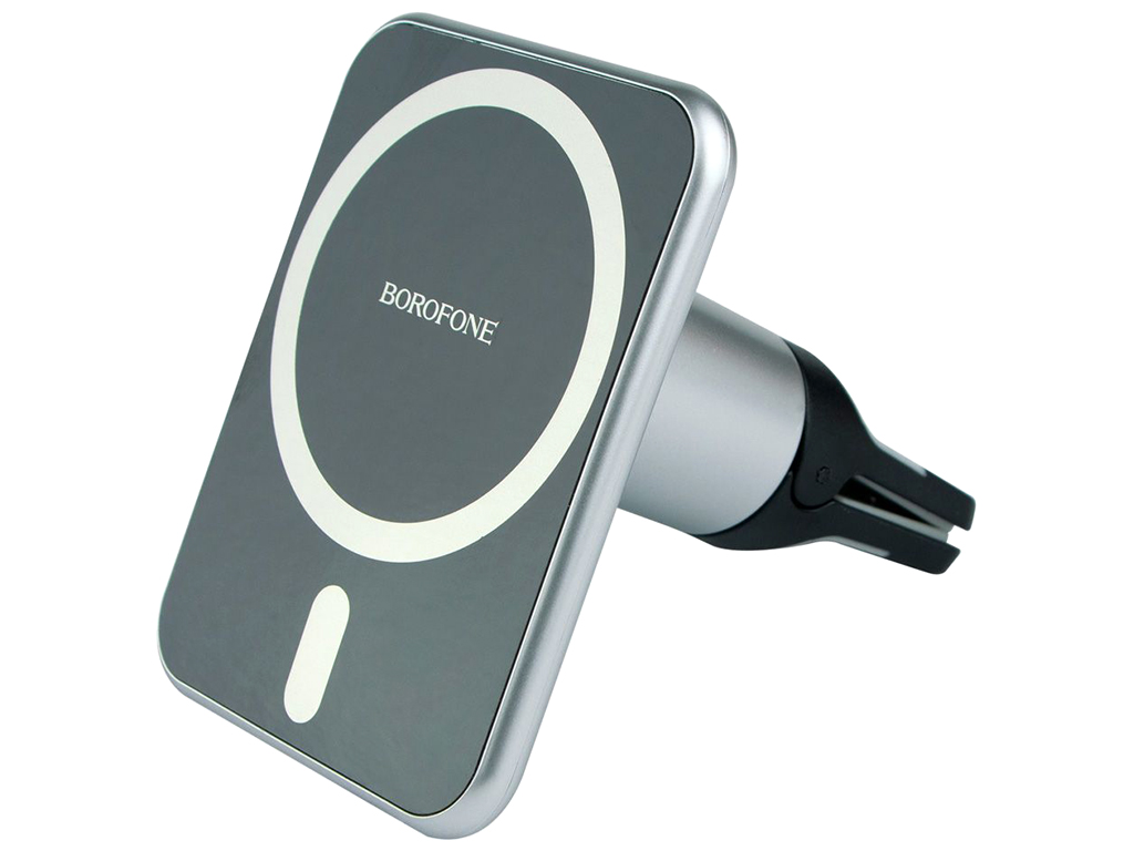 Автотримач Borofone BH43 Xperience Magnetic Wireless 15W, Колір Чорно-Сталевий