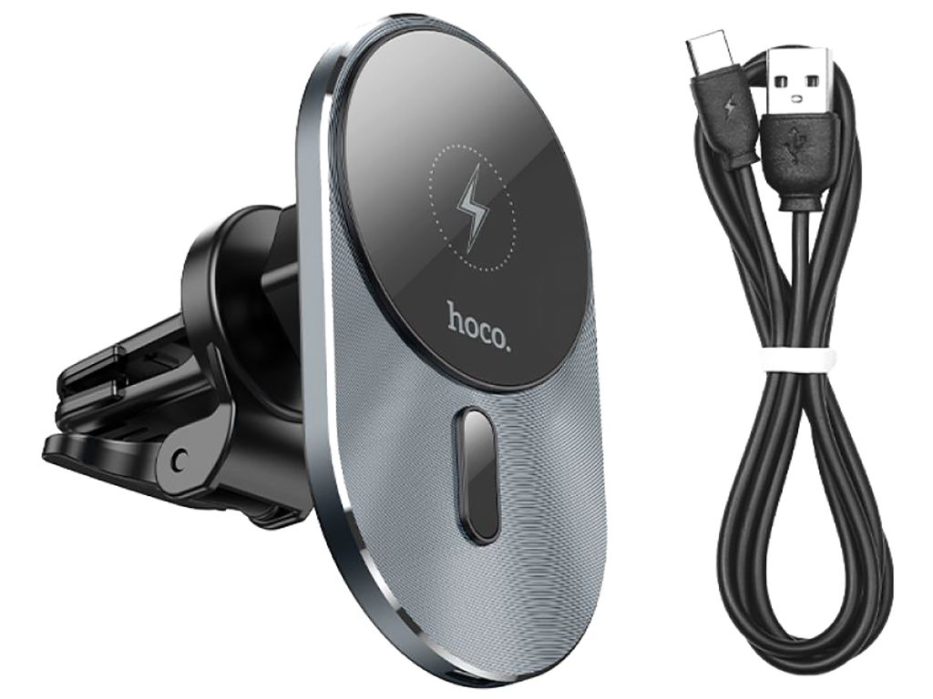 Автодержатель Hoco CA91 Magnetic Wireless 15W, Цвет Серый