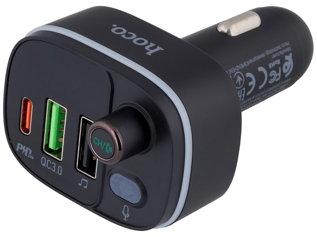 FM-трансмітер Hoco E62 Fast PD20W+QC3.0 Колір Чорний