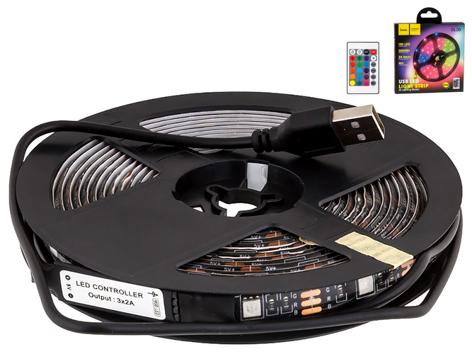 LED Лента Hoco DL30 4м 5050, Чёрный