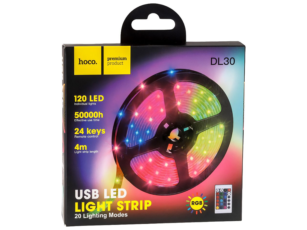 LED Лента Hoco DL30 4м 5050, Чёрный