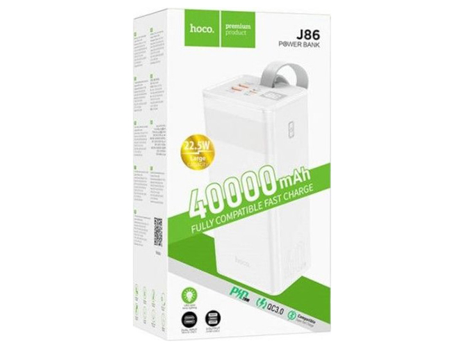Універсальна мобільна батарея Hoco J86 Powermaster 22.5W fully compatible 40000 mAh Колір Бiлий