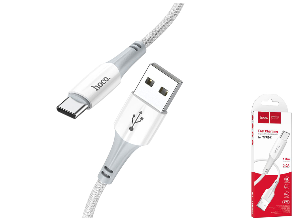 Кабель USB Hoco X70 Ferry Type-C 3A Цвет Белый