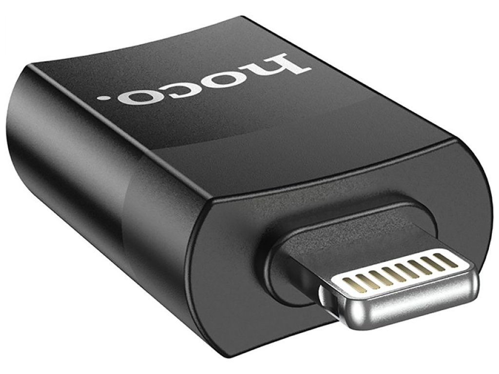 Переходник Hoco UA17 iP Male to USB female USB2.0 adapter Цвет Черный