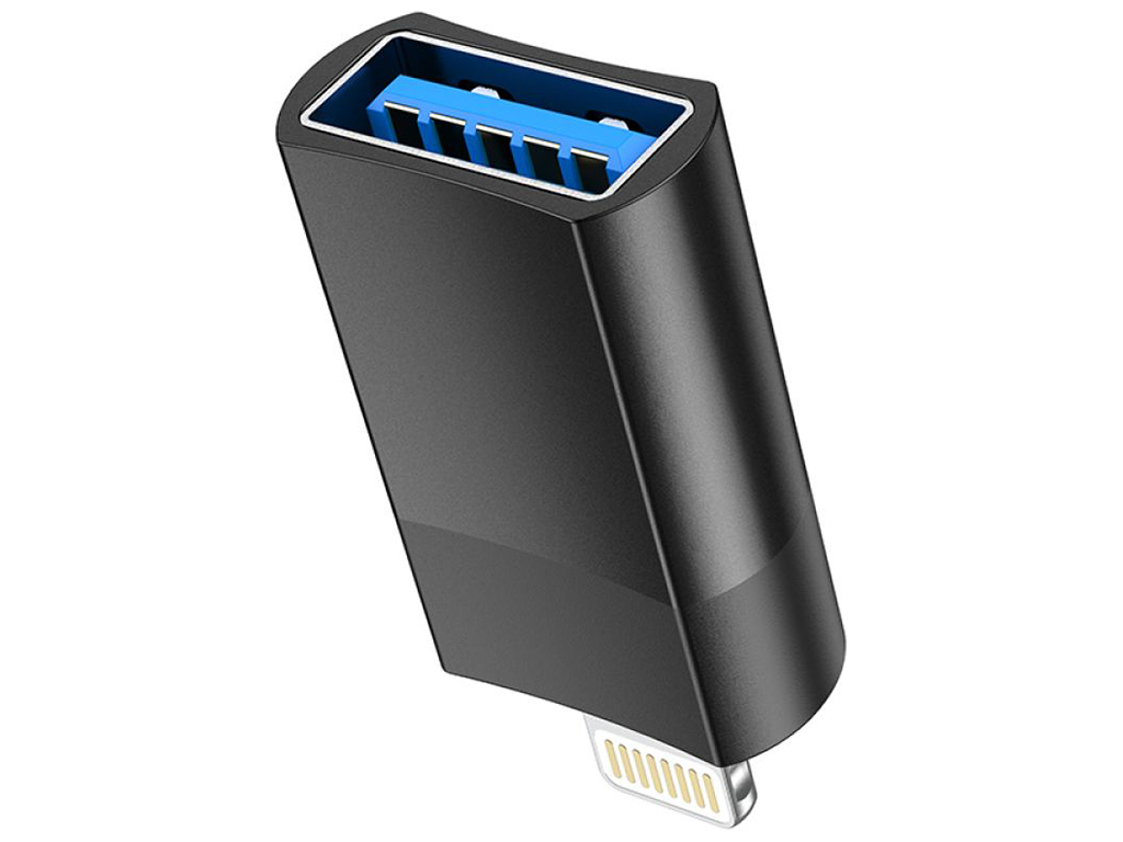 Переходник Hoco UA17 iP Male to USB female USB2.0 adapter Цвет Черный
