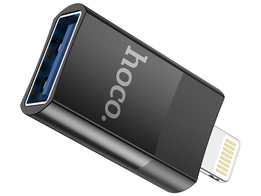 Переходник Hoco UA17 iP Male to USB female USB2.0 adapter Цвет Черный