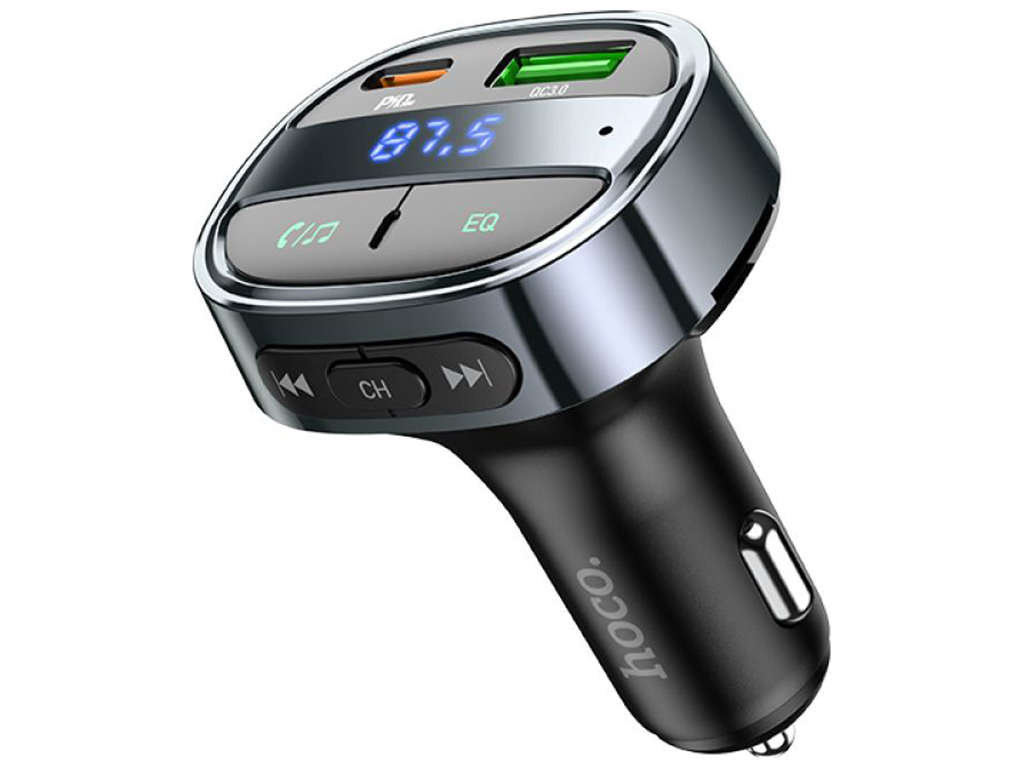 Модулятор Hoco E70 PD30W+QC3.0 car BT FM transmitter Колір Чорний