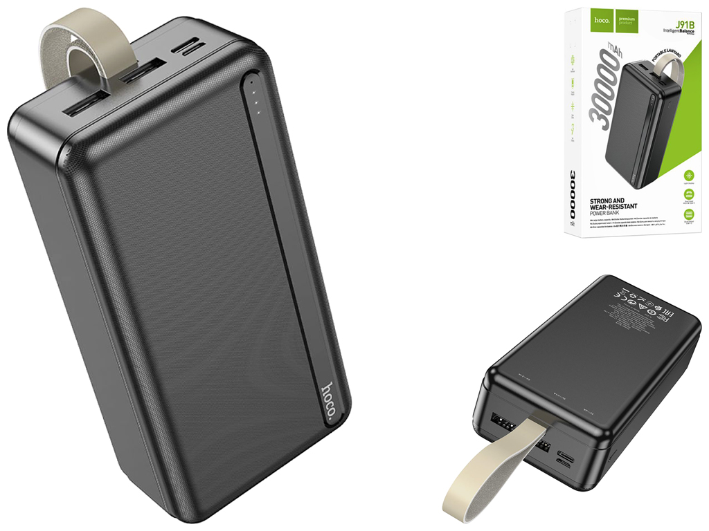 Универсальная Мобильная Батарея Hoco J91B 30000 mAh, Black