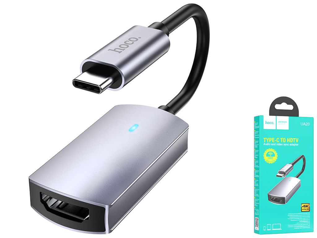 Перехідник Hoco UA20 Presage Type-C to HDTV converter Колір Сiрий