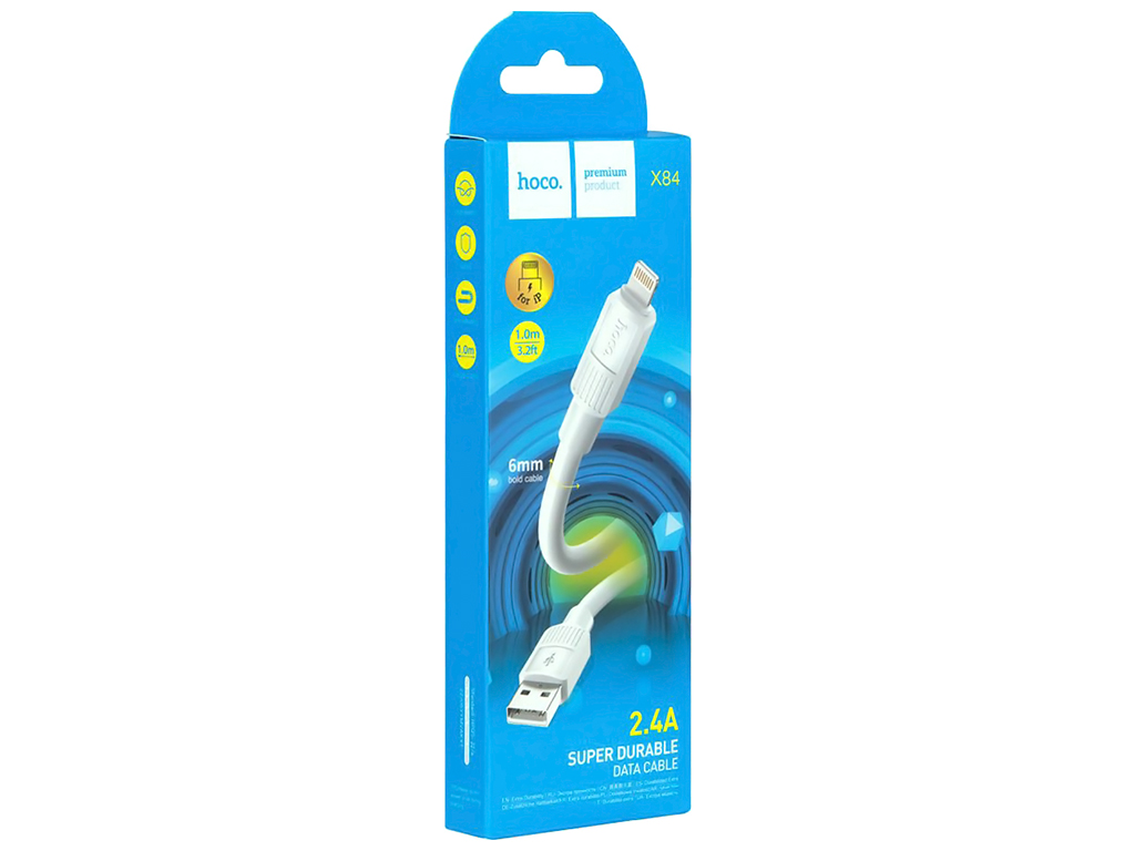 Кабель USB Hoco X84 Lightning, Белый